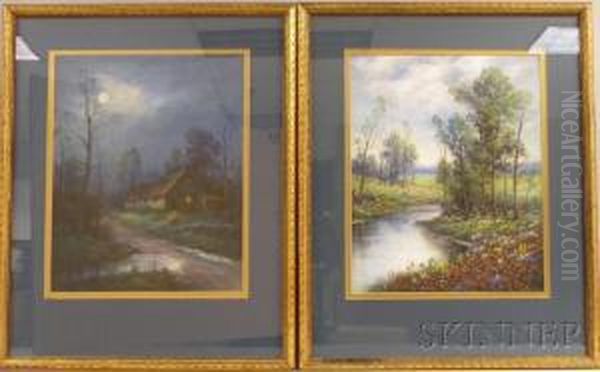 Two Landscapes: Cottage By Moonlight - view 1