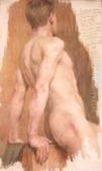 Half Length Study Of A Male Nude - view 1
