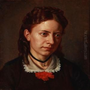 Portrait Of A Young Woman by Carl Christian Thomsen