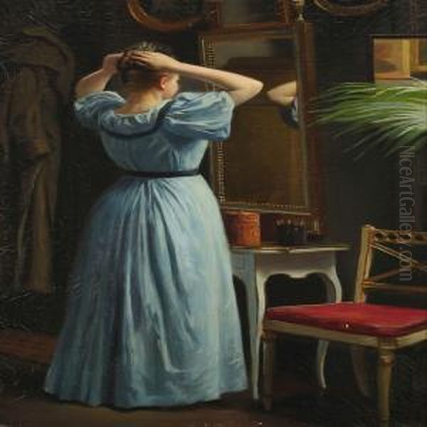 Young Girl In Front Of The Mirror - view 1