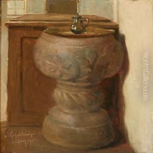 Interior With The Font From Spjellerup Church by Carl Christian Thomsen
