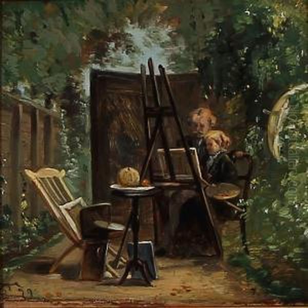 Art Teaching At The Easel In The Open - view 1