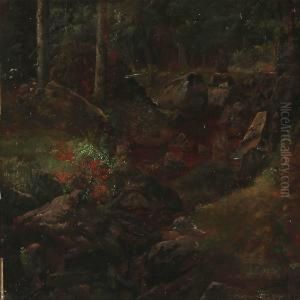 Forest Floor With A Stream by Carl Christian Frederik Jacob Thomsen