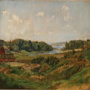 Hilly Summer Landscape With A Farm, Presumably Inholstein