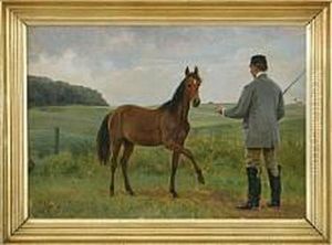 A Man And A Horse by Carl Christian Frederik Jacob Thomsen
