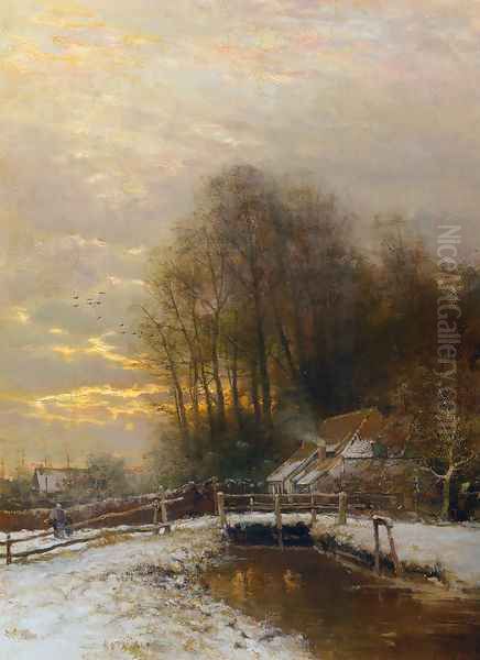 Winter Landscape with Peasant Woman and Child - view 1