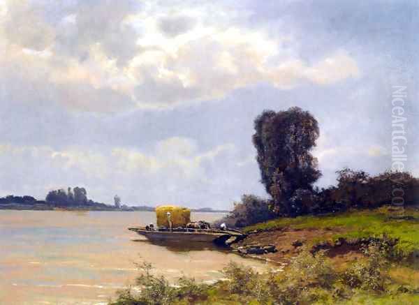 A Ferry In A Summer Landscape - view 1