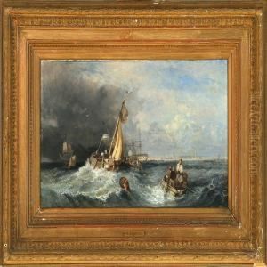 Marine With A Dutch Cuff And Other Ships In Heavy Sea