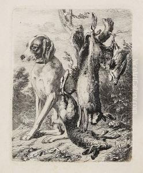 Jagdhund Mit Erlegtem Wild - view 1
