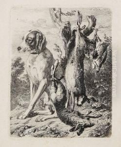 Jagdhund Mit Erlegtem Wild by Sixtus Armin Thon