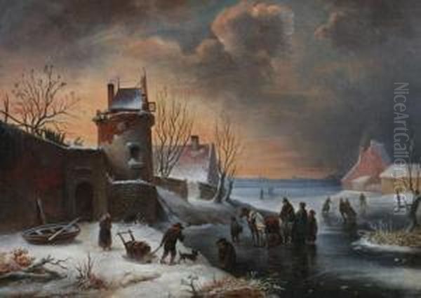 Winter Village Scene - view 1