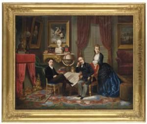 Napoleon Iii And His Family Contemplating The Achievements Of Their Ancestor