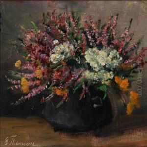Still Life With Colourful Flowers In A Vase