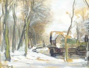 Wooded winter landscapes by Louis Apol