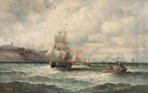 Shipping Off A Coastal Town by Charles Thornley