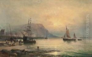 A Fishing Harbour At Sunset