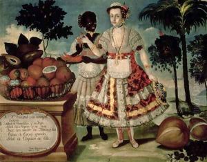 Distinguished woman with her negro slave 1783 by Vicente Alban