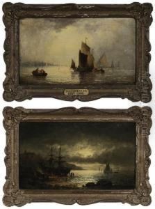 Two Maritime Scenes by William A. Thornley or Thornbery