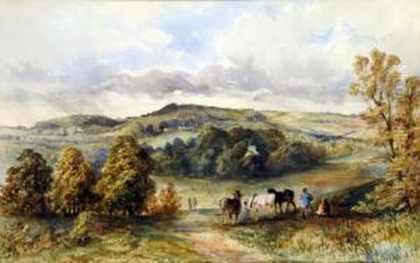 Extensive English Landscape With Farm Workers Resting - view 1