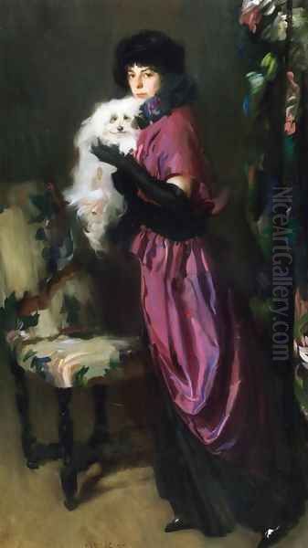Elegant Woman with Her Dog - view 1