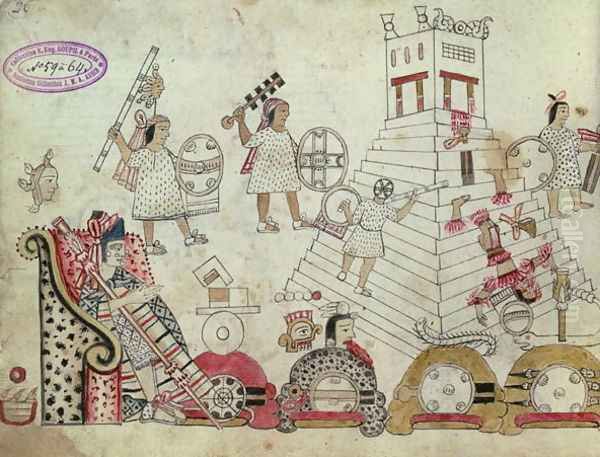 Prisoners of War Sacrificed to the Sun God, from an Aztec Codex - view 1