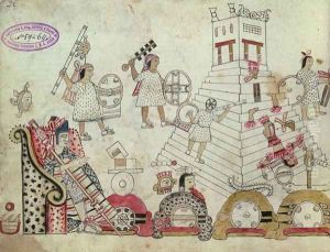 Prisoners of War Sacrificed to the Sun God, from an Aztec Codex
