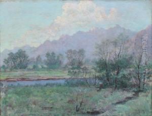 Utah River Landscape With Distant Mountains Utah River Landscape With Distant Mountains