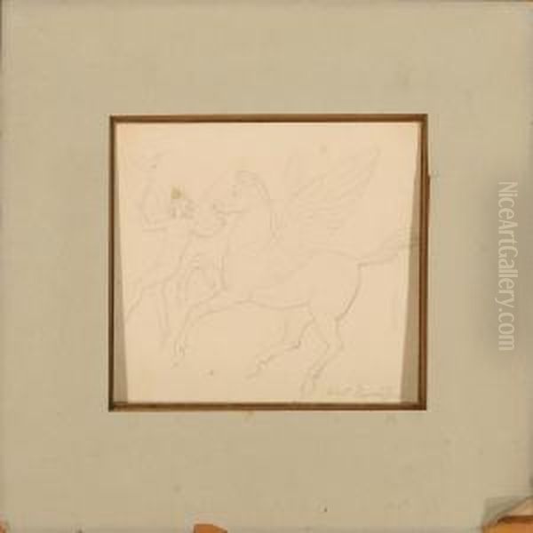 Pegasus And An Angel With A Torch - view 1