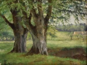 Boketraer, Parti Fra Dyrehaven I Kobenhavn 1892 1892 by Ragnhild Christine Thrane