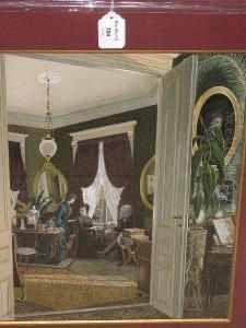 Figures In An Elegant Drawing Room, Signed And Dated '87 by William August Thulstrup