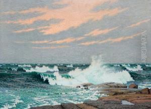 Coastal Scene With Heavy Sea by Olof Thunman