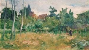  Paysanne Et Son Enfant Au Champ  by Gabriel Edouard Thurner