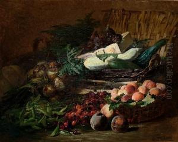 The Abundance Of The Fruit And Vegetable Market - A Still Life With Cheries, Peaches And Marrows. - view 1