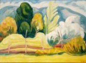 Landskap Med Gjerde 1938 by Rudolph Thygesen