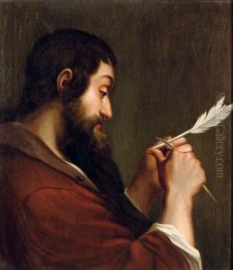 Saint Paul Sharpening His Pen by Pieter Thijs