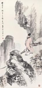 Scholar Strolling On The Mountain by Ni Tian