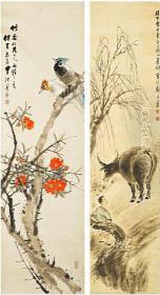Water Buffalo And Flowers - view 1