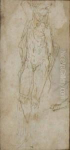 Three Figure Studies: A Male Figure, A Caryatid And Aphilosopher by Pellegrino Tibaldi