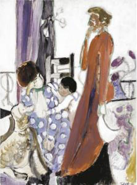 Woman In Red With Poodle - view 1