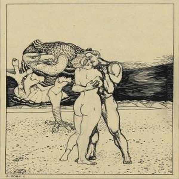 Scene With People And Vulture - view 1