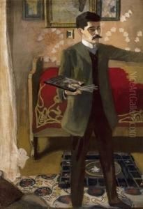 Self -portrait Of A Painter by Gyula Tichy