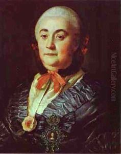 Portrait Of The Lady In Waiting A M Izmaylova 1759 by Aleksei Antropov