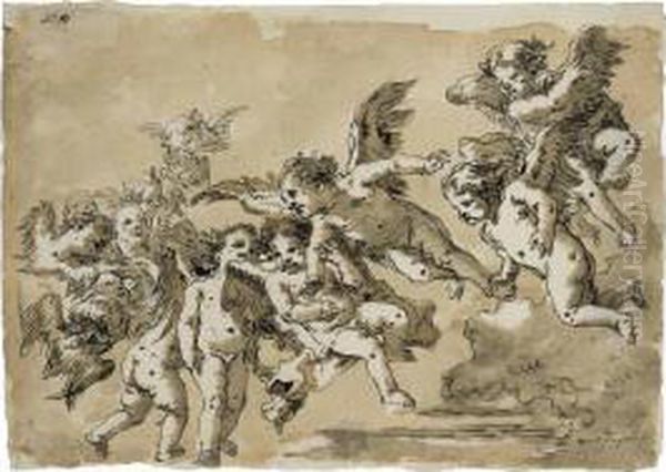 Putti And Seraphim In Flight - view 1