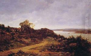 View from Plougastel, Brittany by Auguste Allonge