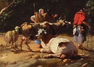 Gemaldepaar
 Zwei Landschaften Mit Ruinen
 Und Figurenstaffage