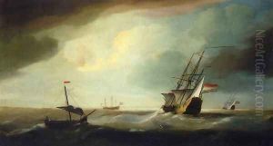English and Dutch Men of War in a Swell