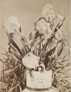Vase With Irises by Louis Comfort Tiffany