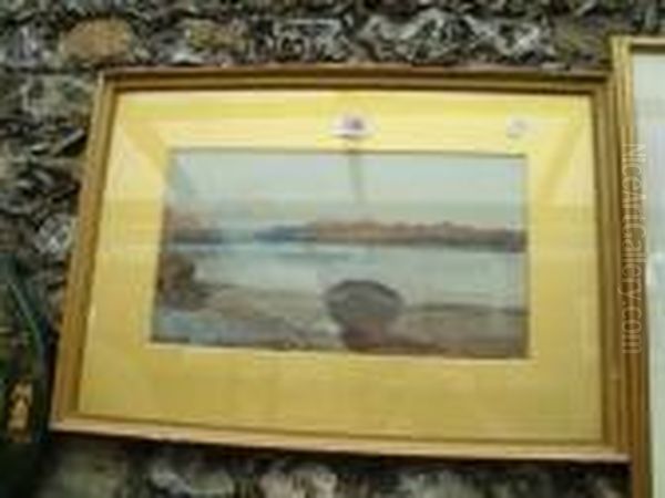 A Watercolour Of Rowing Boats Beside - view 1