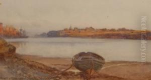 Beached Rowingboat By A River by Francis Browne Tighe