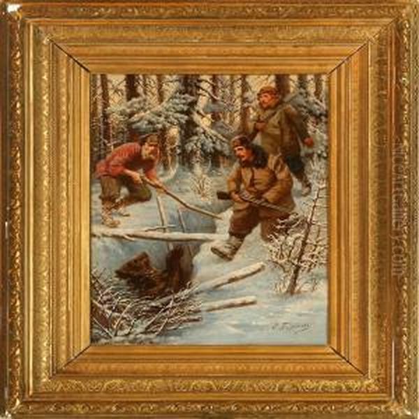 Russian Bear Hunt Scene - view 1